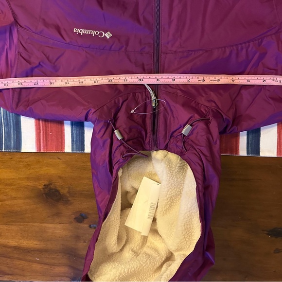 Columbia Wind jacket with lined with inner Sherpa Sz 1X purple Tags on - Picture 15 of 16